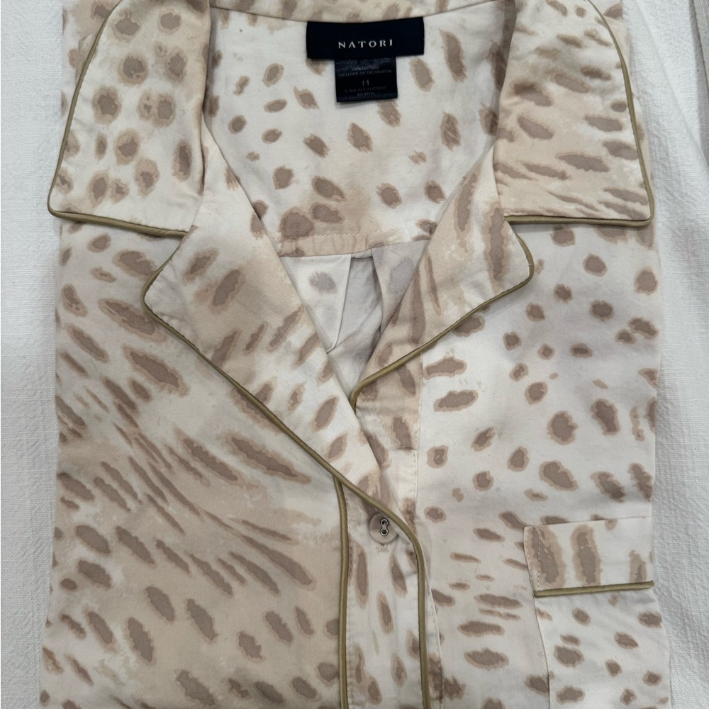 Natori Beige Animal Print Pajama Set